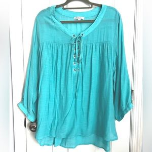 Spence Turquoise pullover Blouse